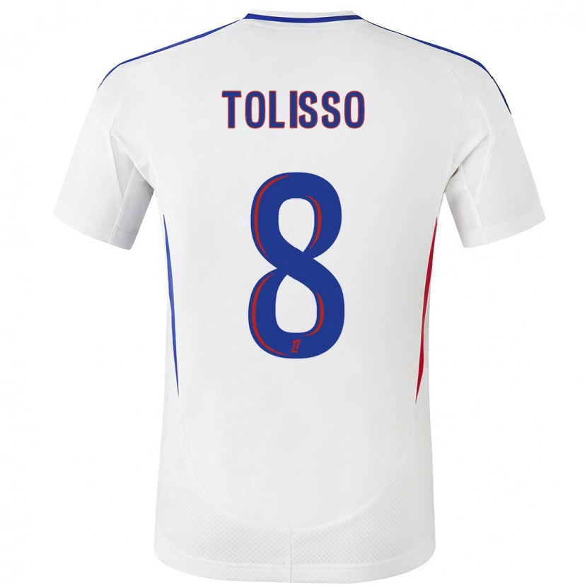 Danxen Niño Camiseta Corentin Tolisso #8 Blanco Azul 1ª Equipación 2024/25 La Camisa México