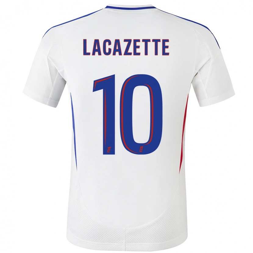 Danxen Niño Camiseta Alexandre Lacazette #10 Blanco Azul 1ª Equipación 2024/25 La Camisa México
