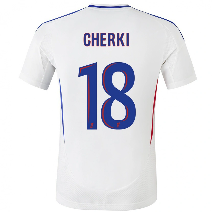 Danxen Niño Camiseta Rayan Cherki #18 Blanco Azul 1ª Equipación 2024/25 La Camisa México