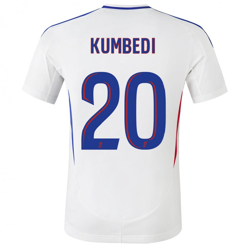 Danxen Niño Camiseta Saël Kumbedi #20 Blanco Azul 1ª Equipación 2024/25 La Camisa México