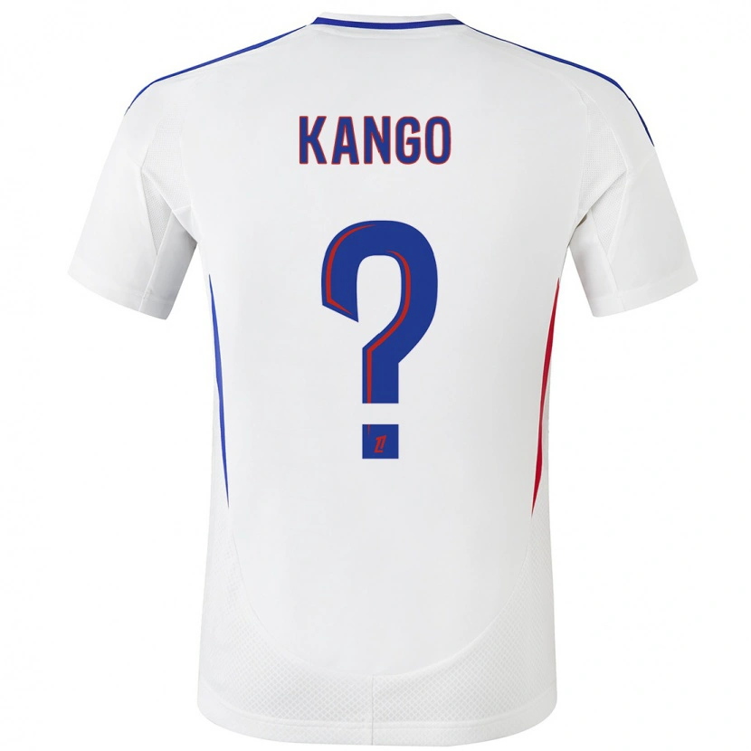 Danxen Niño Camiseta Steeve Kango #0 Blanco Azul 1ª Equipación 2024/25 La Camisa México