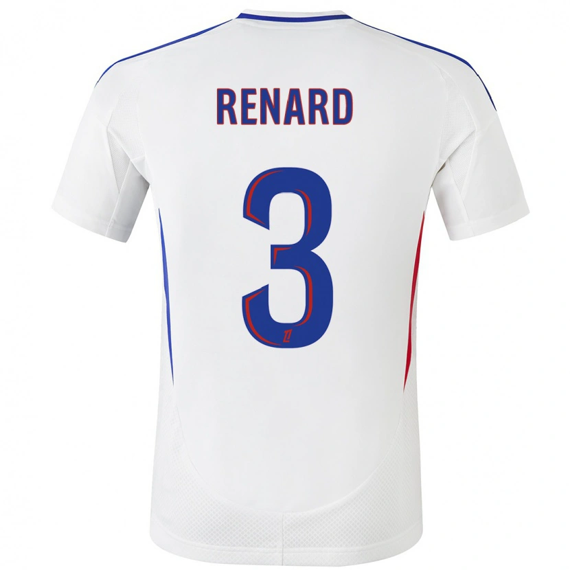 Danxen Niño Camiseta Wendie Renard #3 Blanco Azul 1ª Equipación 2024/25 La Camisa México