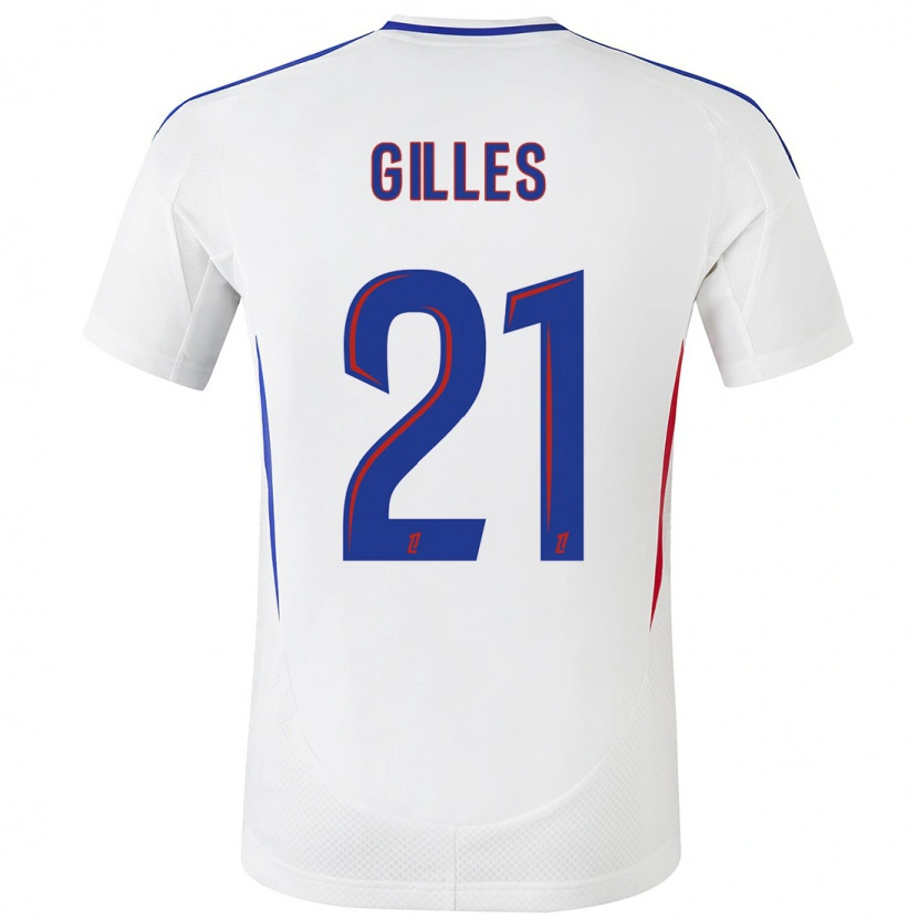 Danxen Niño Camiseta Vanessa Gilles #21 Blanco Azul 1ª Equipación 2024/25 La Camisa México