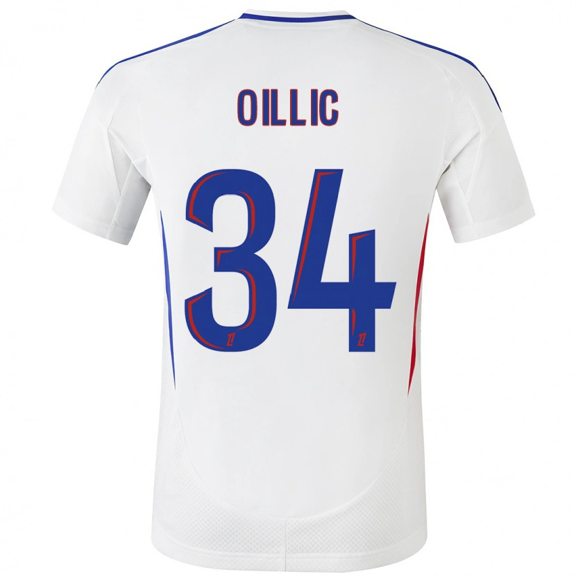 Danxen Niño Camiseta Laureen Oillic #34 Blanco Azul 1ª Equipación 2024/25 La Camisa México