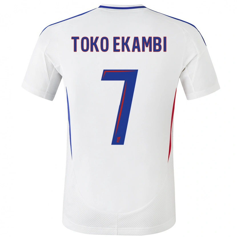 Danxen Niño Camiseta Karl Toko Ekambi #7 Blanco Azul 1ª Equipación 2024/25 La Camisa México