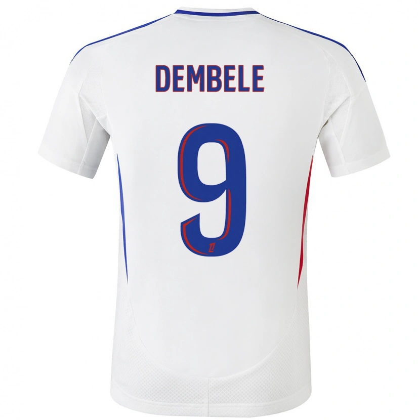 Danxen Niño Camiseta Moussa Dembele #9 Blanco Azul 1ª Equipación 2024/25 La Camisa México