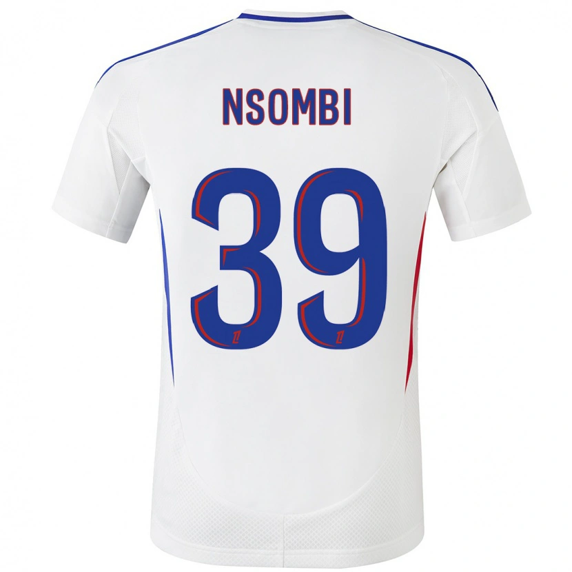 Danxen Niño Camiseta Gael Nsombi #39 Blanco Azul 1ª Equipación 2024/25 La Camisa México