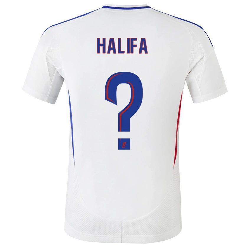 Danxen Niño Camiseta Islam Halifa #0 Blanco Azul 1ª Equipación 2024/25 La Camisa México