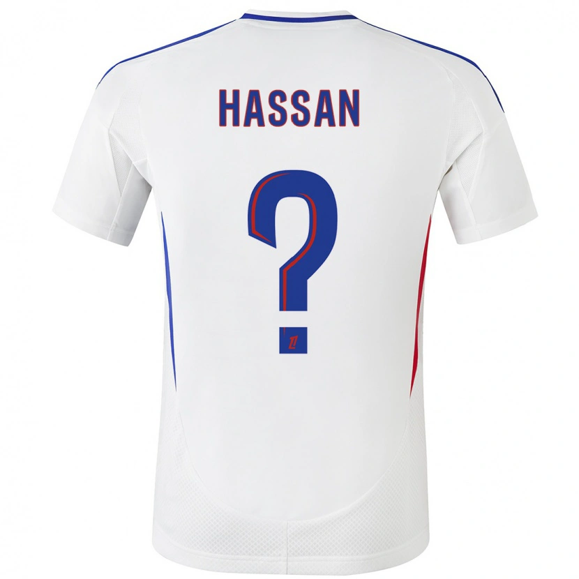 Danxen Niño Camiseta Ali Hassan #0 Blanco Azul 1ª Equipación 2024/25 La Camisa México