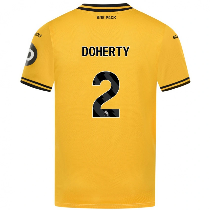 Danxen Niño Camiseta Matt Doherty #2 Amarillo 1ª Equipación 2024/25 La Camisa México