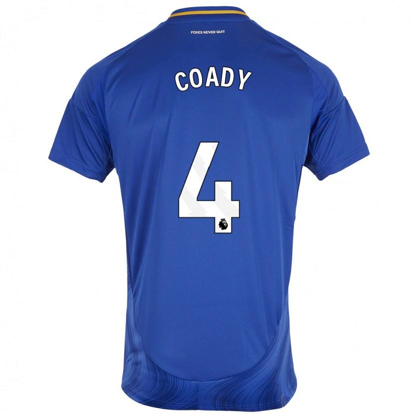 Danxen Niño Camiseta Conor Coady #4 Azul Blanco 1ª Equipación 2024/25 La Camisa México