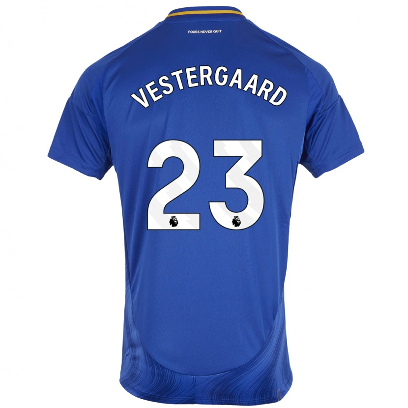 Danxen Niño Camiseta Jannik Vestergaard #23 Azul Blanco 1ª Equipación 2024/25 La Camisa México