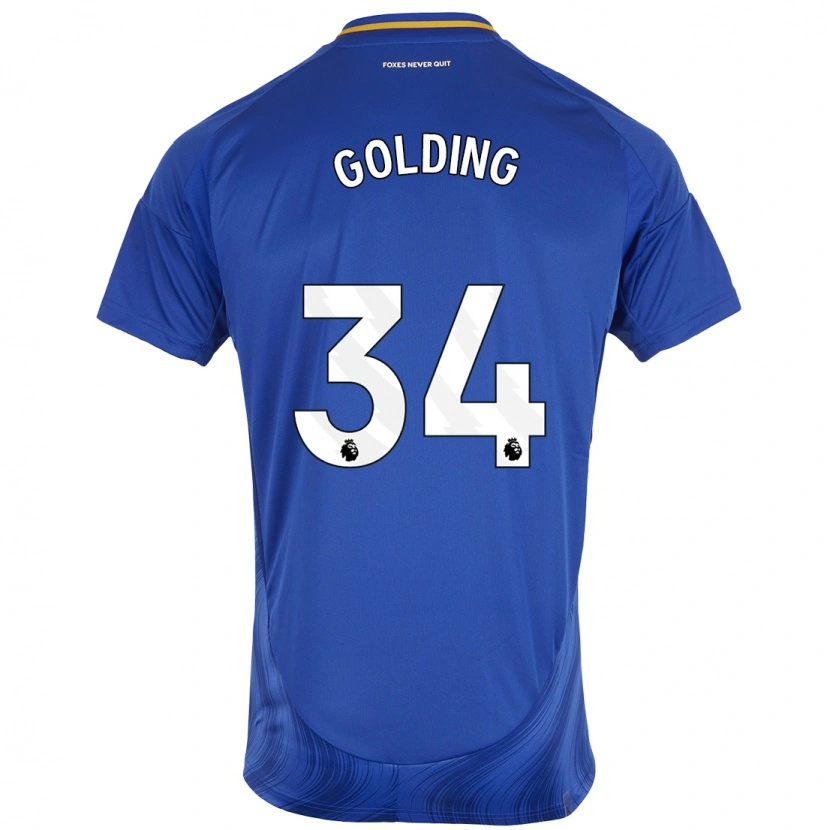 Danxen Niño Camiseta Michael Golding #34 Azul Blanco 1ª Equipación 2024/25 La Camisa México