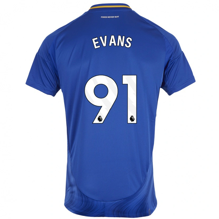 Danxen Niño Camiseta Jake Evans #91 Azul Blanco 1ª Equipación 2024/25 La Camisa México