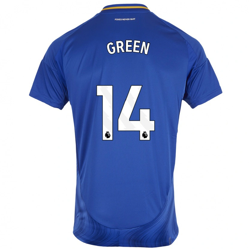 Danxen Niño Camiseta Josie Green #14 Azul Blanco 1ª Equipación 2024/25 La Camisa México