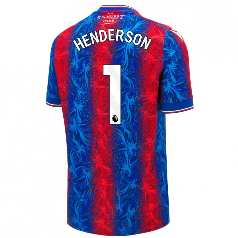 Danxen Niño Camiseta Dean Henderson #1 Rayas Rojas Y Azules 1ª Equipación 2024/25 La Camisa México