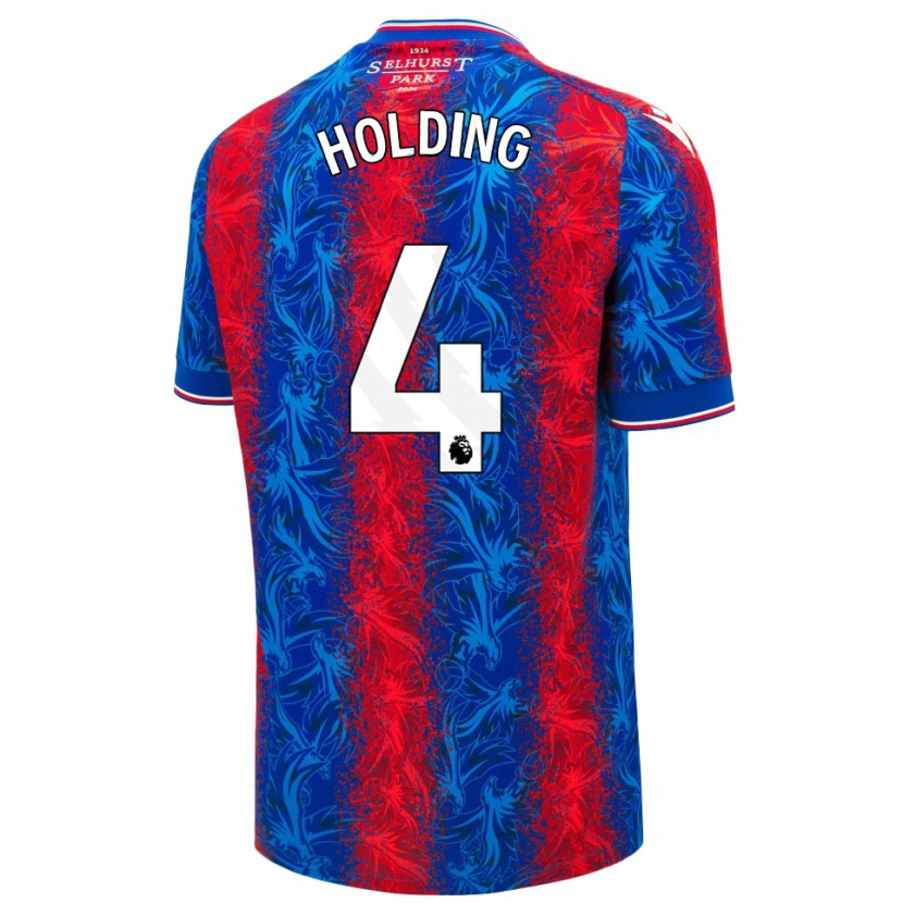 Danxen Niño Camiseta Rob Holding #4 Rayas Rojas Y Azules 1ª Equipación 2024/25 La Camisa México