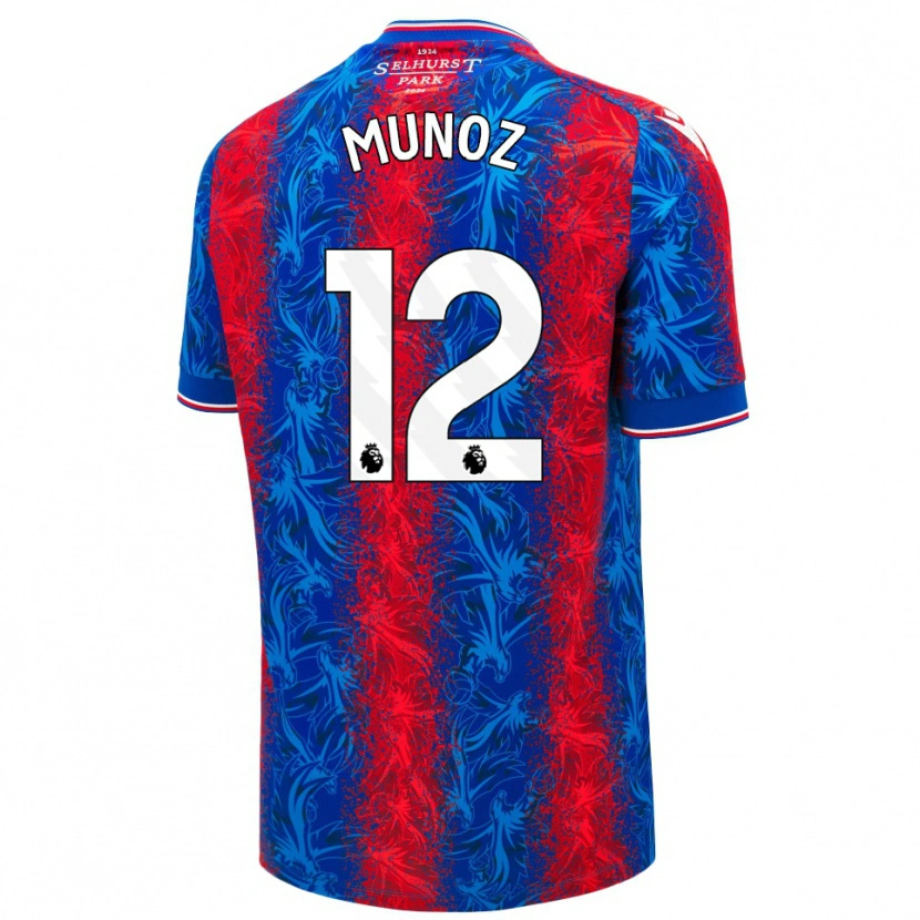 Danxen Niño Camiseta Daniel Muñoz #12 Rayas Rojas Y Azules 1ª Equipación 2024/25 La Camisa México