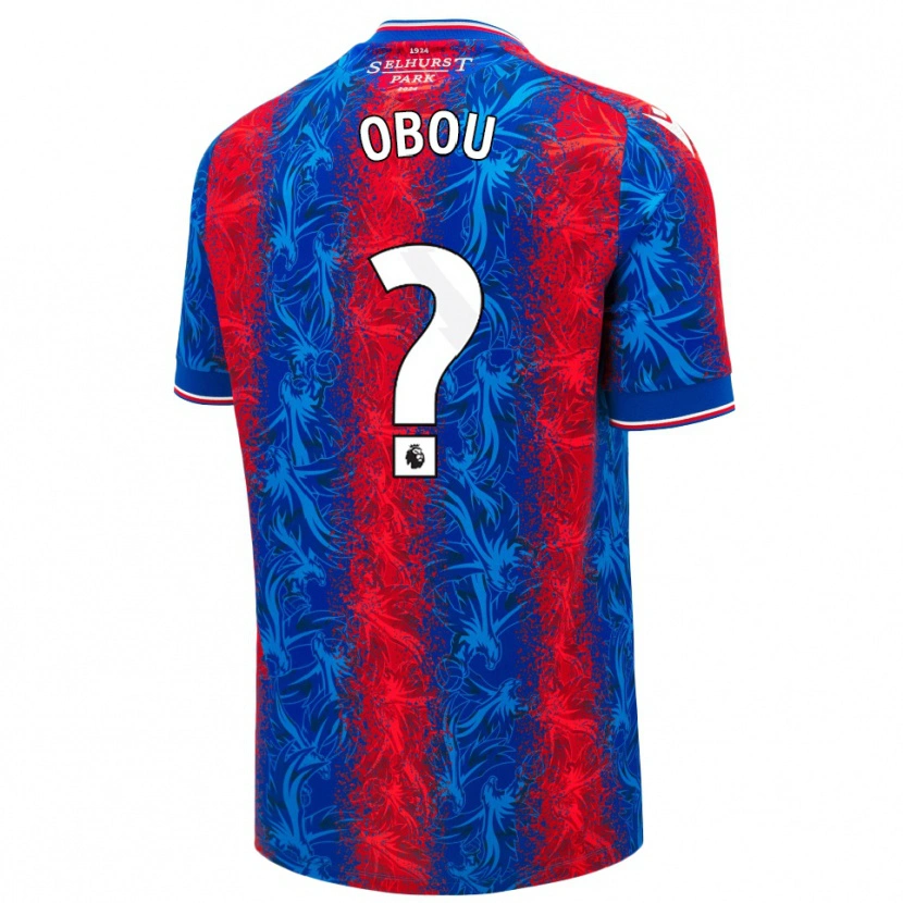 Danxen Niño Camiseta David Obou #0 Rayas Rojas Y Azules 1ª Equipación 2024/25 La Camisa México