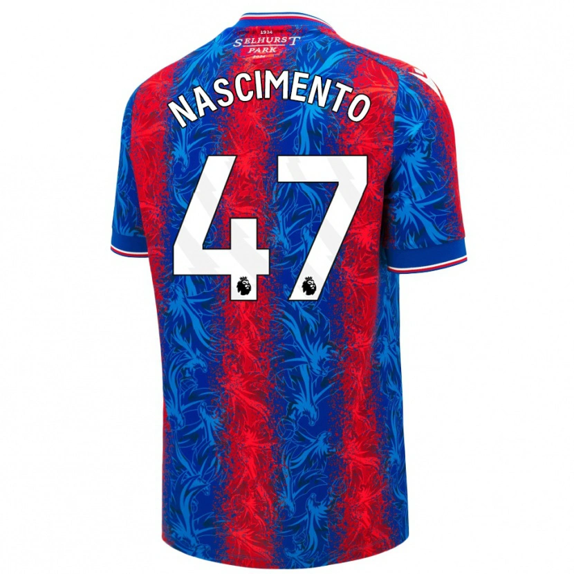 Danxen Niño Camiseta Adler Nascimento #47 Rayas Rojas Y Azules 1ª Equipación 2024/25 La Camisa México