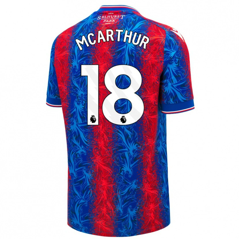 Danxen Niño Camiseta James Mcarthur #18 Rayas Rojas Y Azules 1ª Equipación 2024/25 La Camisa México