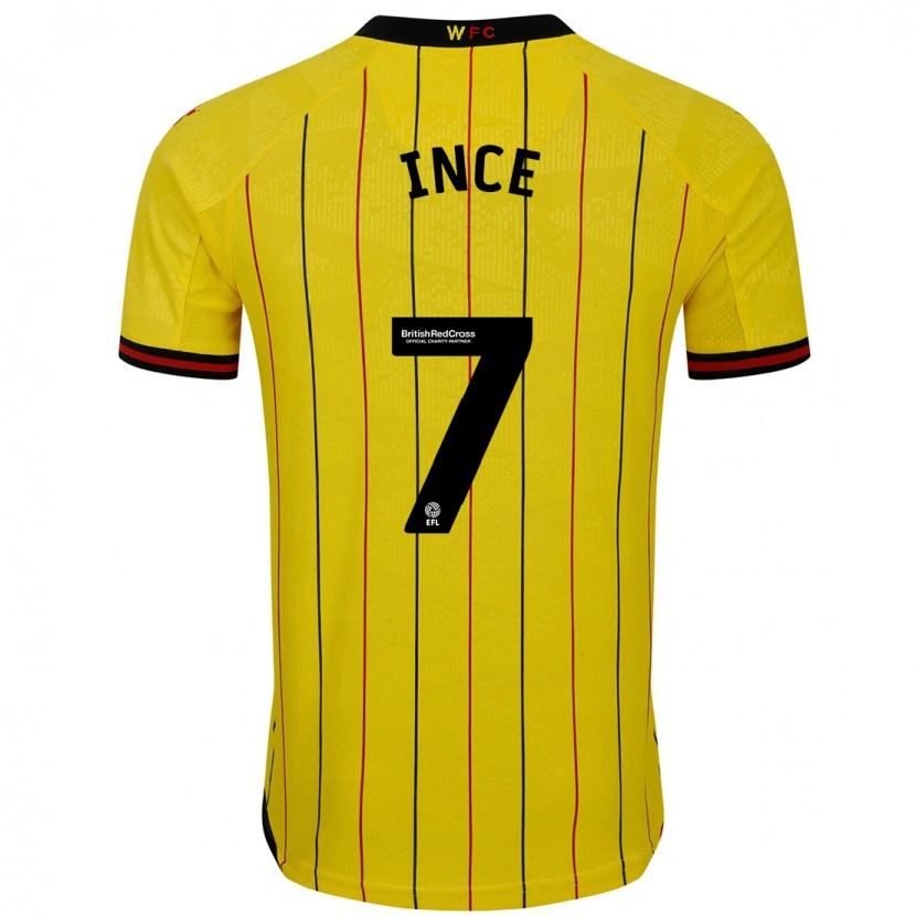 Danxen Niño Camiseta Tom Ince #7 Amarillo Negro 1ª Equipación 2024/25 La Camisa México