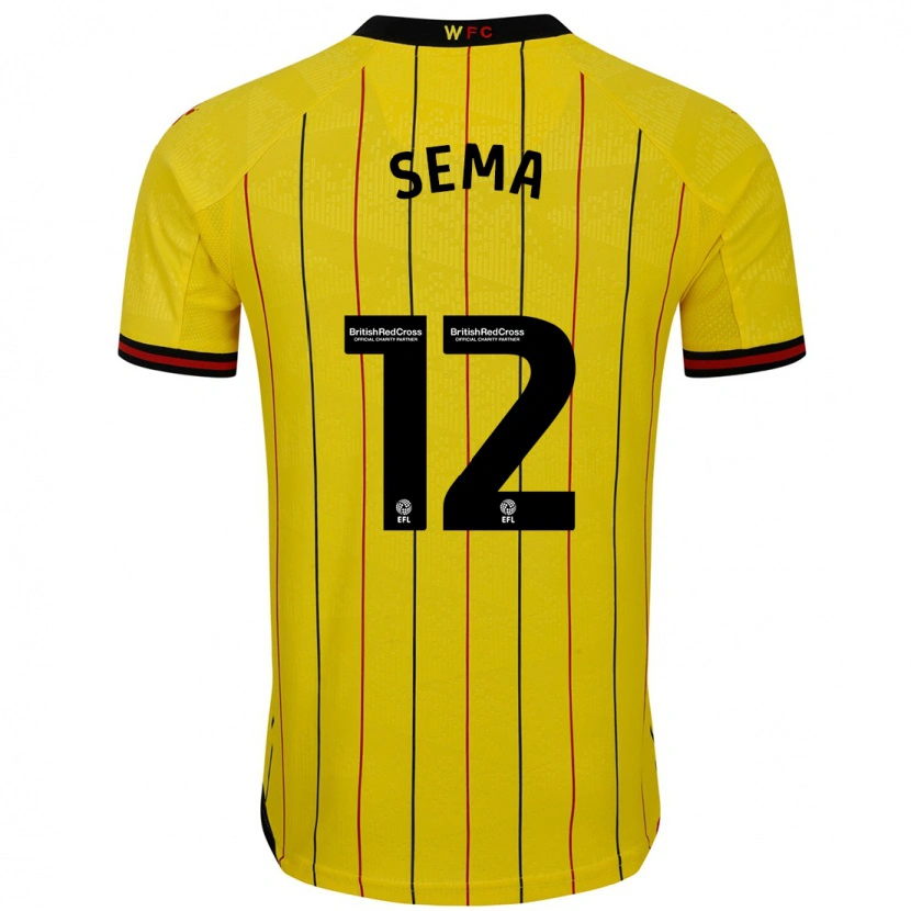 Danxen Niño Camiseta Ken Sema #12 Amarillo Negro 1ª Equipación 2024/25 La Camisa México
