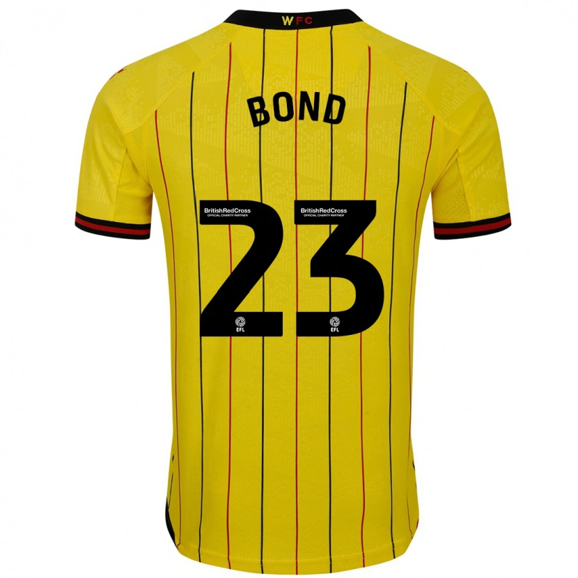 Danxen Niño Camiseta Jonathan Bond #23 Amarillo Negro 1ª Equipación 2024/25 La Camisa México