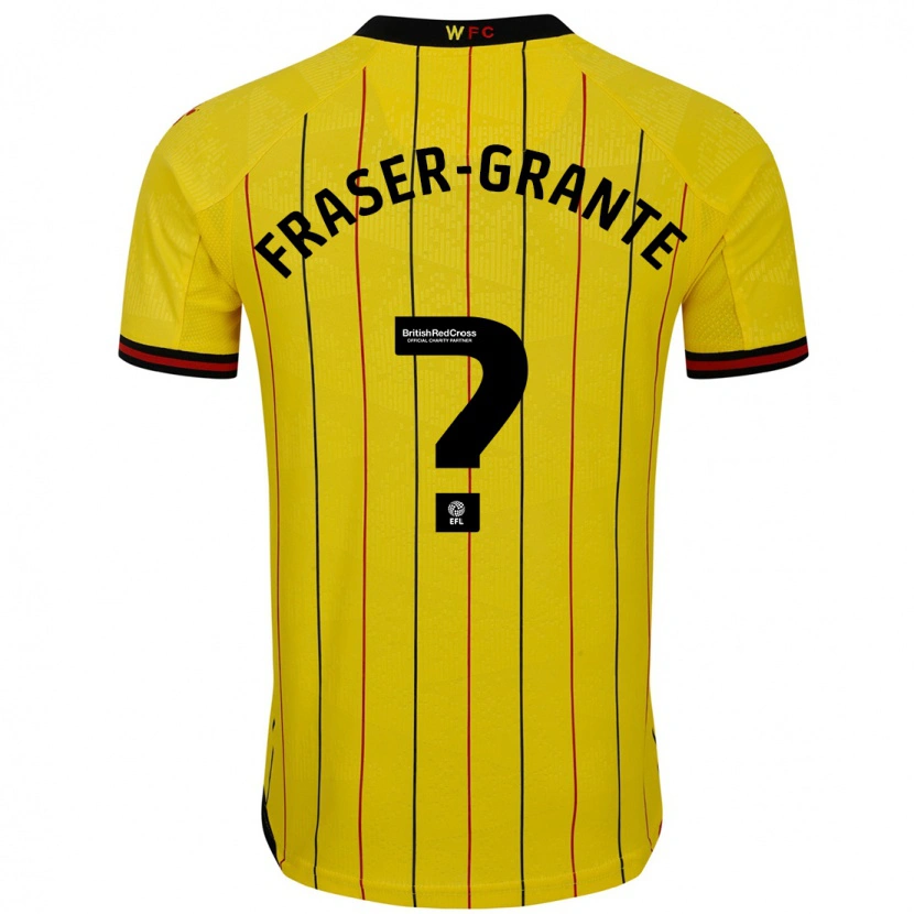 Danxen Niño Camiseta Zak Fraser-Grante #0 Amarillo Negro 1ª Equipación 2024/25 La Camisa México