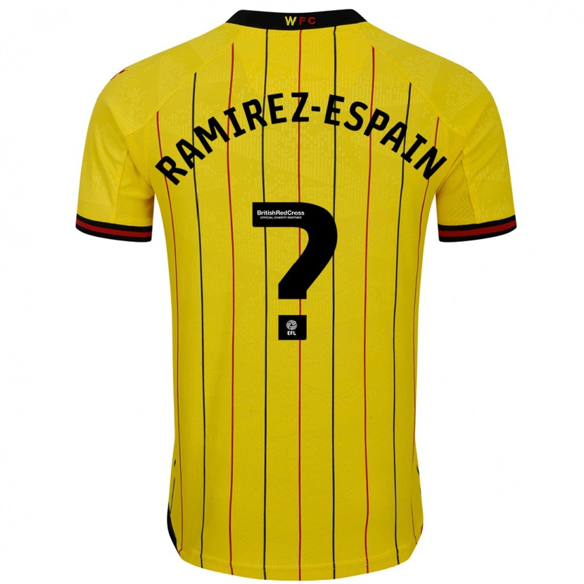 Danxen Niño Camiseta Leo Ramirez-Espain #0 Amarillo Negro 1ª Equipación 2024/25 La Camisa México