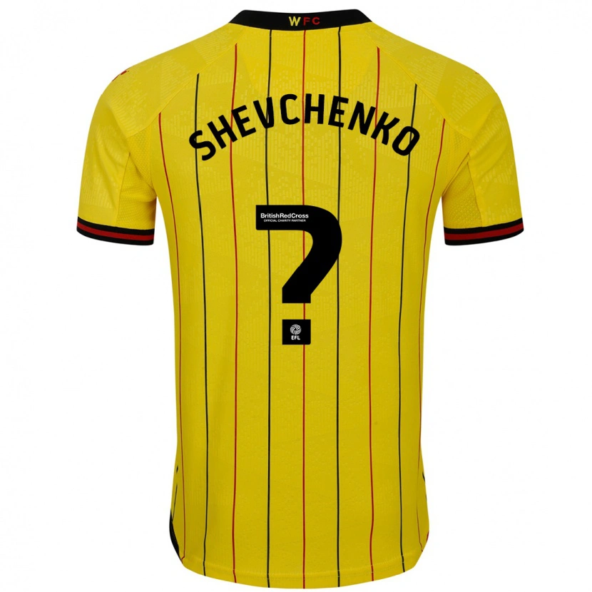 Danxen Niño Camiseta Kristian Shevchenko #0 Amarillo Negro 1ª Equipación 2024/25 La Camisa México