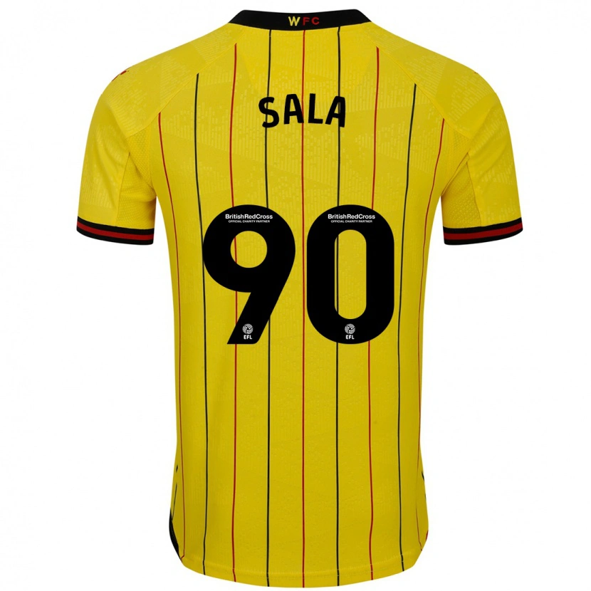 Danxen Niño Camiseta Joel Sala #90 Amarillo Negro 1ª Equipación 2024/25 La Camisa México
