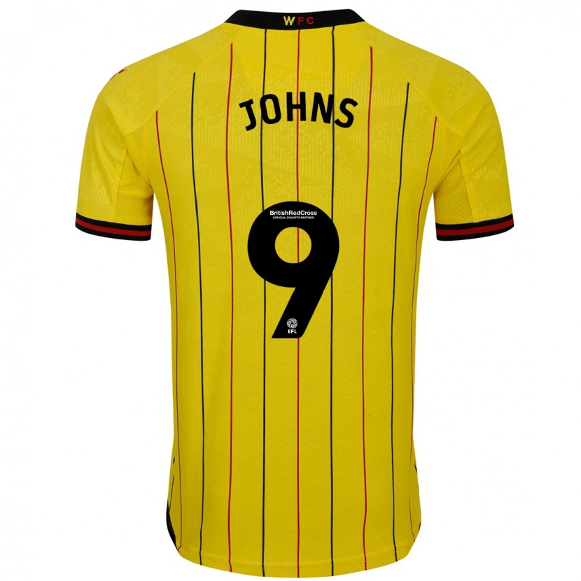Danxen Niño Camiseta Carly Johns #9 Amarillo Negro 1ª Equipación 2024/25 La Camisa México