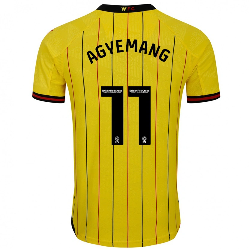 Danxen Niño Camiseta Michelle Agyemang #11 Amarillo Negro 1ª Equipación 2024/25 La Camisa México