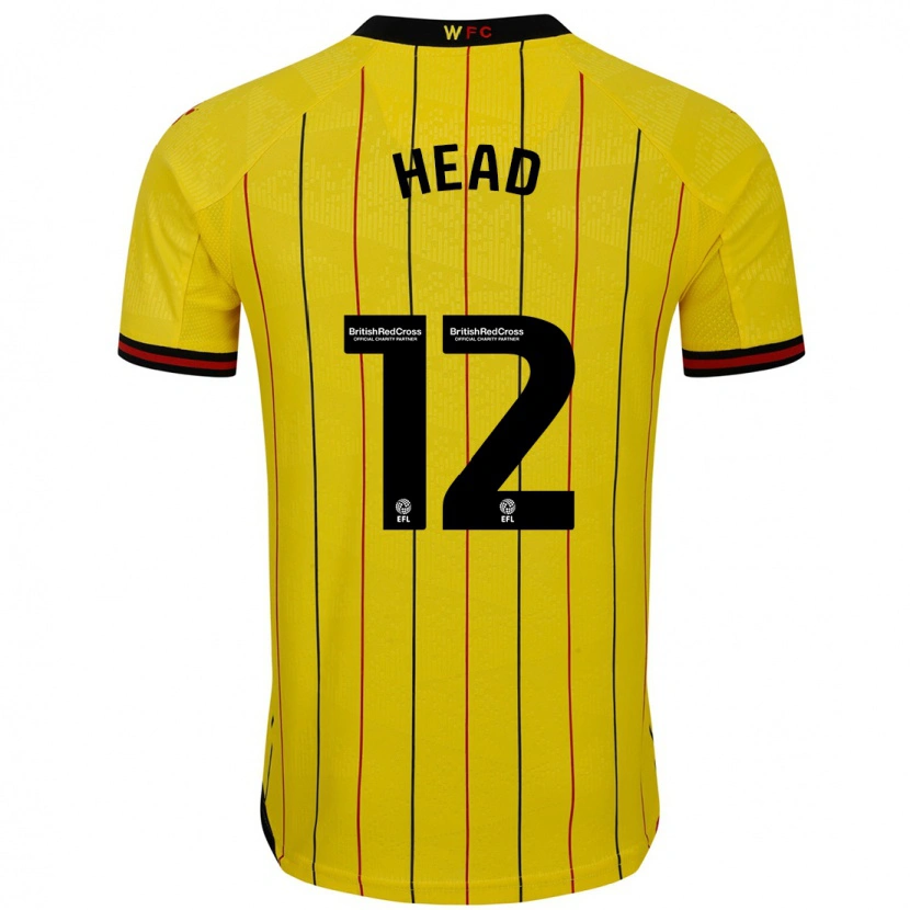 Danxen Niño Camiseta Ellie Head #12 Amarillo Negro 1ª Equipación 2024/25 La Camisa México