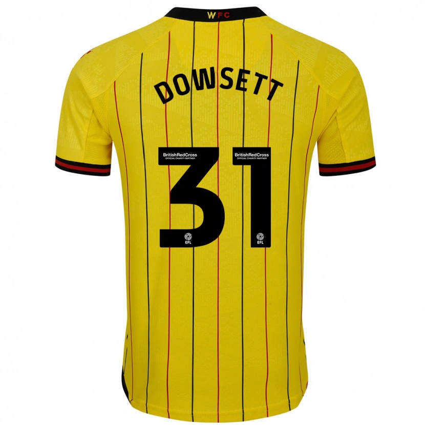 Danxen Niño Camiseta Rebekah Dowsett #31 Amarillo Negro 1ª Equipación 2024/25 La Camisa México
