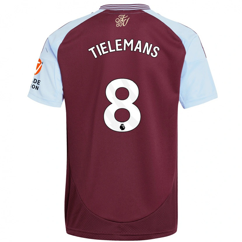 Danxen Niño Camiseta Youri Tielemans #8 Borgoña Azul Cielo 1ª Equipación 2024/25 La Camisa México