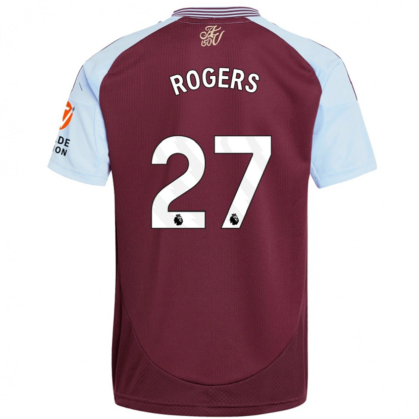 Danxen Niño Camiseta Morgan Rogers #27 Borgoña Azul Cielo 1ª Equipación 2024/25 La Camisa México
