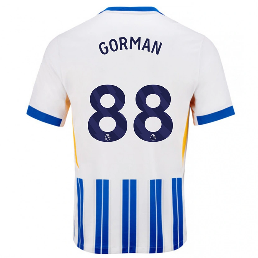 Danxen Niño Camiseta Ronnie Gorman #88 Blanco Azul Rayas 1ª Equipación 2024/25 La Camisa México