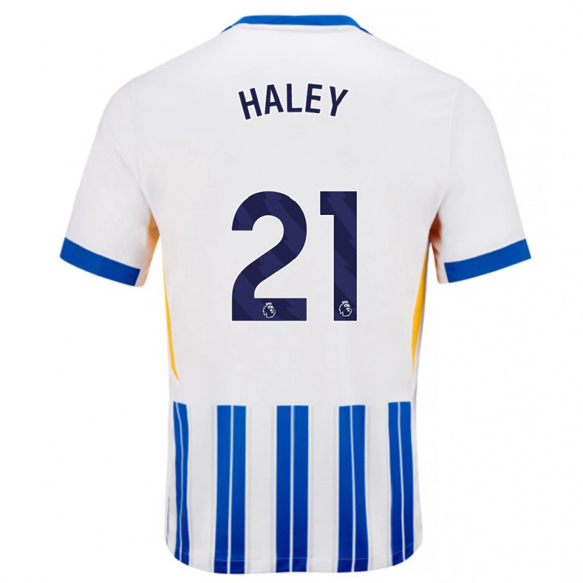 Danxen Niño Camiseta Madison Haley #21 Blanco Azul Rayas 1ª Equipación 2024/25 La Camisa México