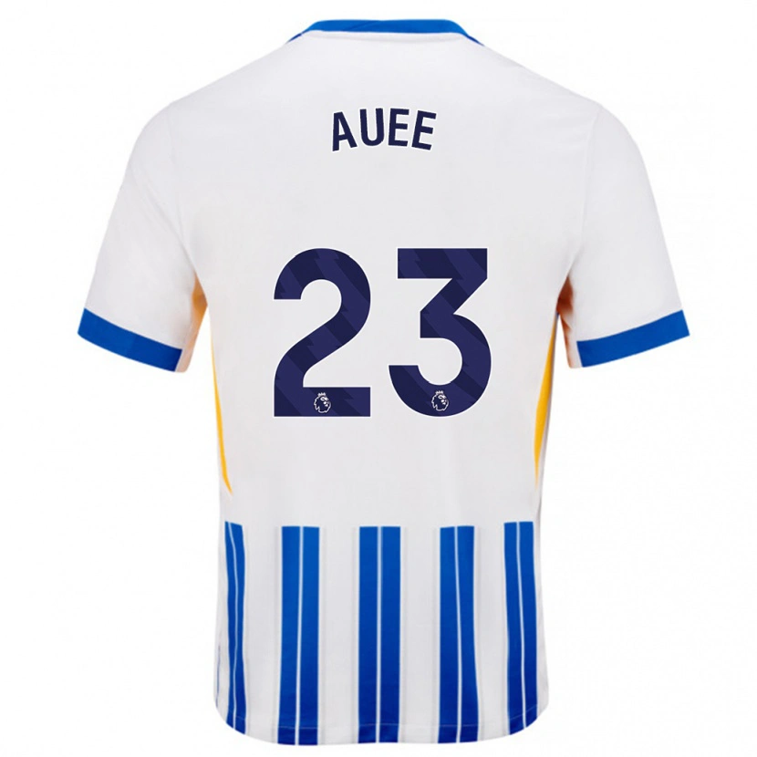 Danxen Niño Camiseta Marit Auée #23 Blanco Azul Rayas 1ª Equipación 2024/25 La Camisa México