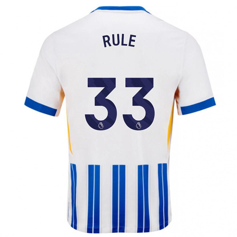 Danxen Niño Camiseta Charlize Rule #33 Blanco Azul Rayas 1ª Equipación 2024/25 La Camisa México