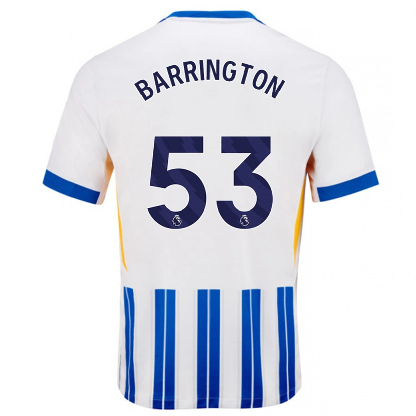 Danxen Niño Camiseta Luca Barrington #53 Blanco Azul Rayas 1ª Equipación 2024/25 La Camisa México
