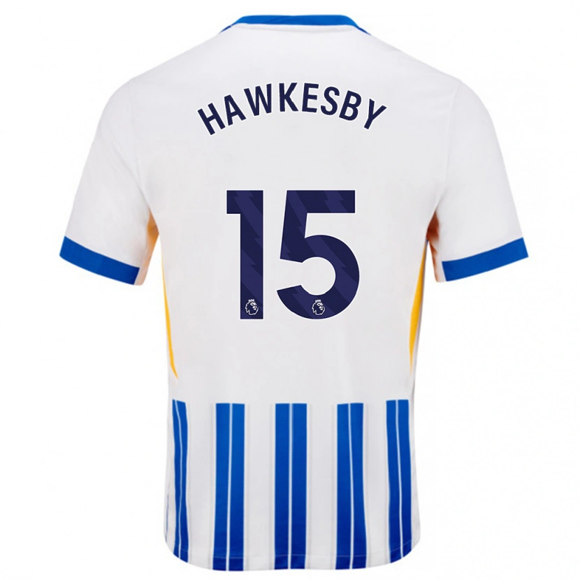 Danxen Niño Camiseta Mackenzie Hawkesby #15 Blanco Azul Rayas 1ª Equipación 2024/25 La Camisa México
