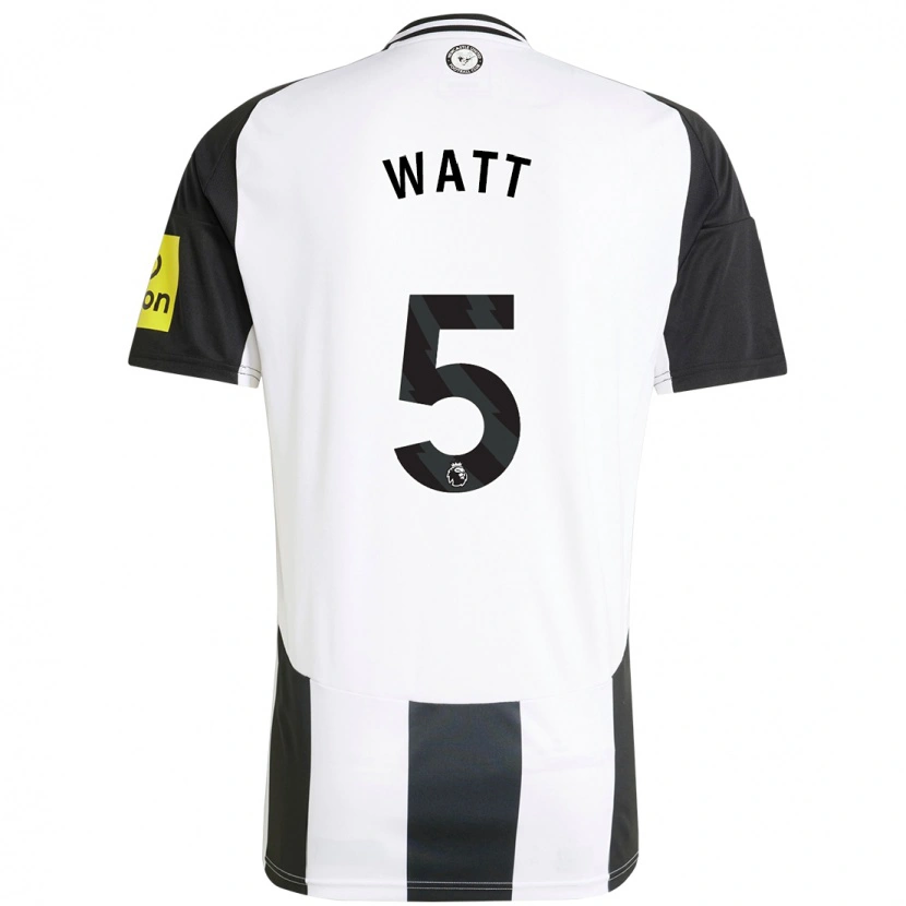 Danxen Niño Camiseta Olivia Watt #5 Blanco Negro 1ª Equipación 2024/25 La Camisa México