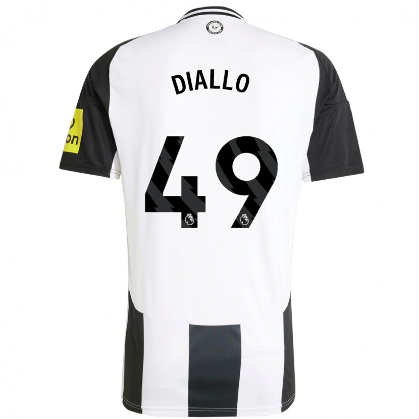 Danxen Niño Camiseta Amadou Diallo #49 Blanco Negro 1ª Equipación 2024/25 La Camisa México