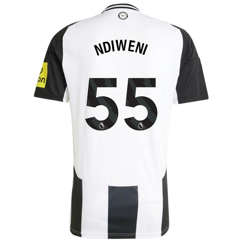 Danxen Niño Camiseta Michael Ndiweni #55 Blanco Negro 1ª Equipación 2024/25 La Camisa México