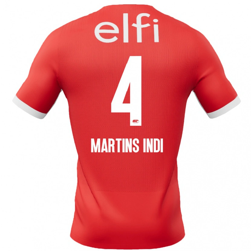Danxen Niño Camiseta Bruno Martins Indi #4 Rojo Blanco 1ª Equipación 2024/25 La Camisa México