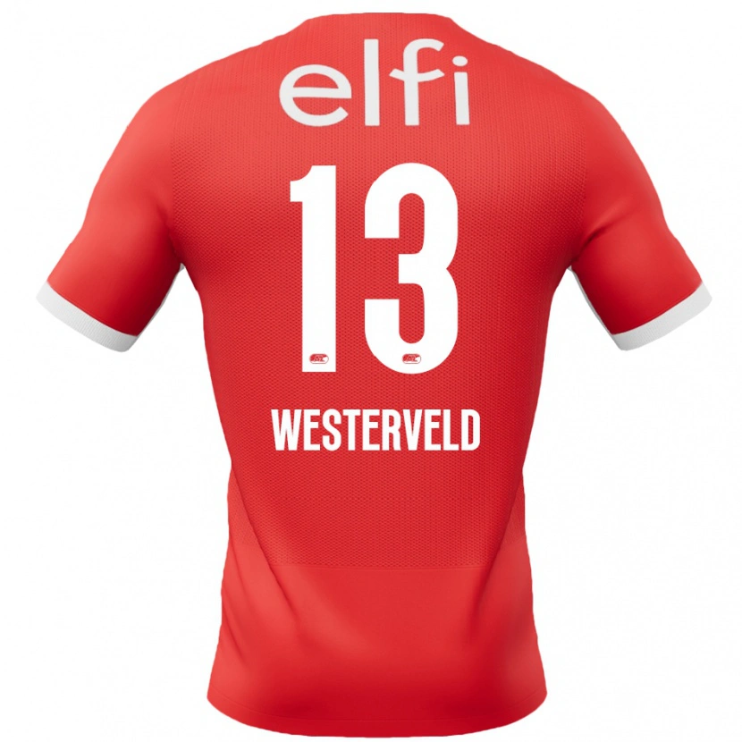 Danxen Niño Camiseta Sem Westerveld #13 Rojo Blanco 1ª Equipación 2024/25 La Camisa México