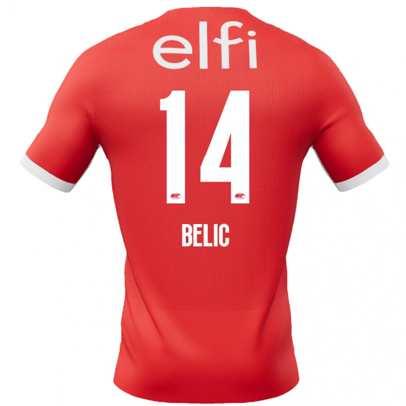 Danxen Niño Camiseta Kristijan Belic #14 Rojo Blanco 1ª Equipación 2024/25 La Camisa México